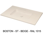 Plan vasque lavabo intégré au angle arrondi, sur mesure, Largeur 60 à 200 cm x Profondeur 40 à 60 cm, résine minérale ACRYSTONE® Finition lisse mate, Livraison Offerte et Rapide.